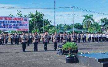 Upacara Sertijab Kasat Reskrim, Kapolsek Miru dan Mimika Barat, Ini Pesan Kapolres