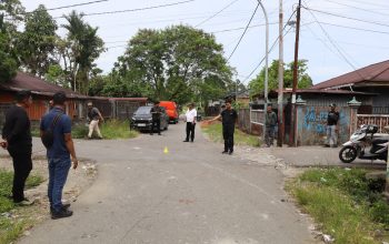 Polres Mimika Olah TKP Kasus Penyerangan Anggota Polisi di Lorong Kesehatan Dalam.