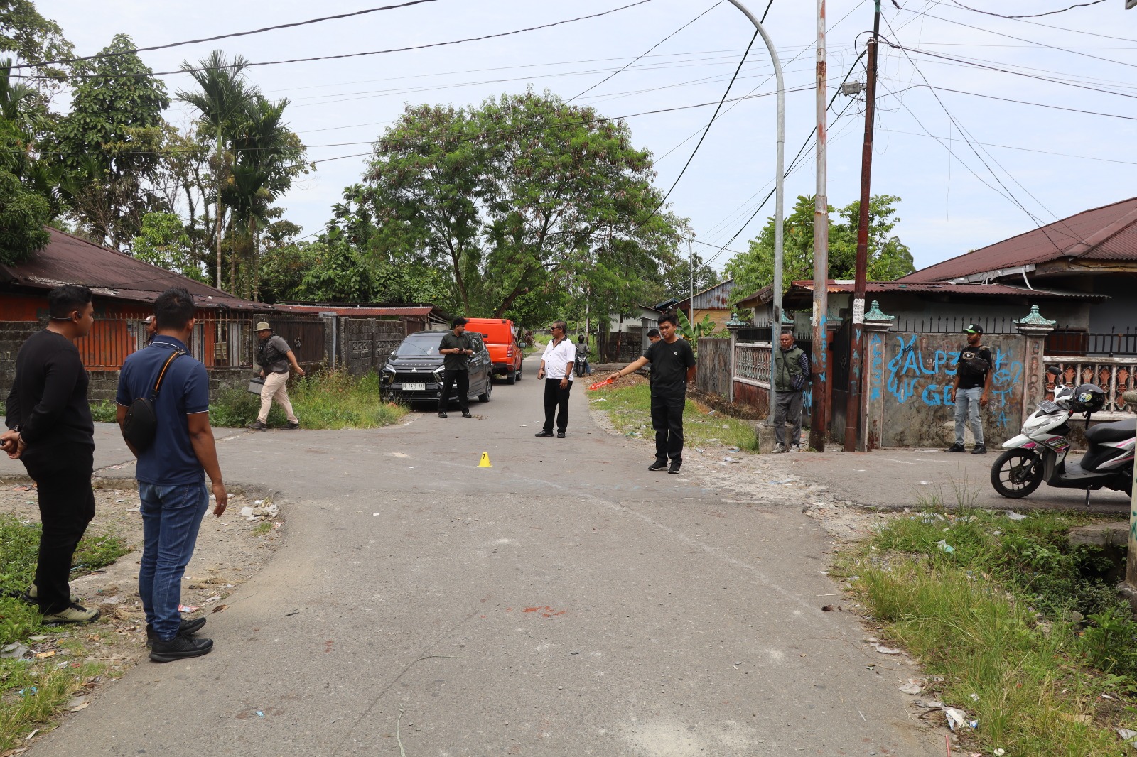 Polres Mimika Olah TKP Kasus Penyerangan Anggota Polisi di Lorong Kesehatan Dalam.