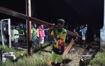 Meski Hujan Deras, Tidak Padamkan Semangat Warga Dukung TMMD di Kampung Keakwa