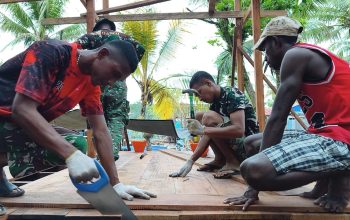Semangat Gotong Royong Warnai Kekompakan Satgas TMMD dan Warga