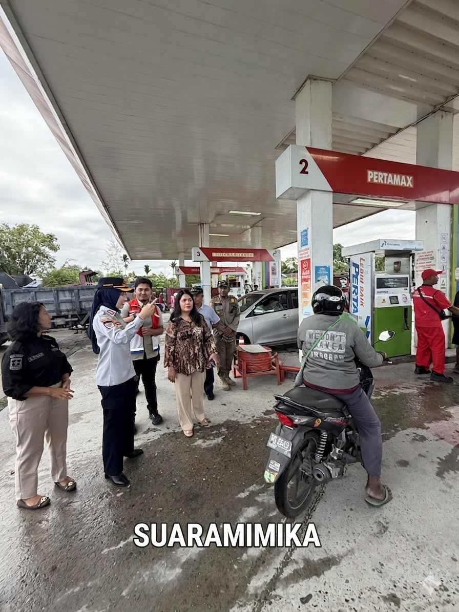 Tim Gabungan Sidak SPBU di Timika Cek Kesesuian Barcode Pengisian BBM
