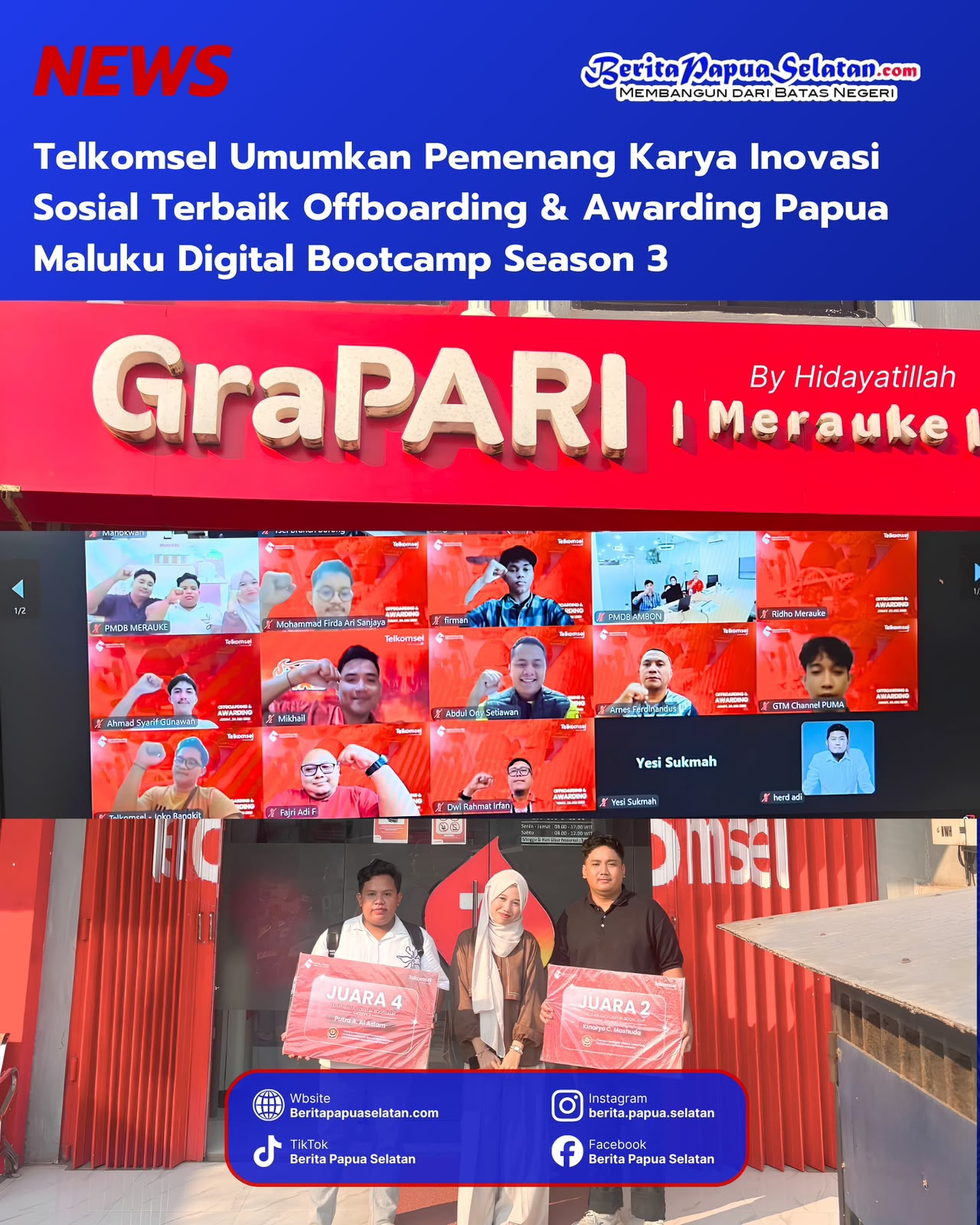 Telkomsel Gelar Offboarding & Awarding Papua Maluku Digital Bootcamp Season 3, 5 Mahasiswa Karya Terbaik Terima Penghargaan