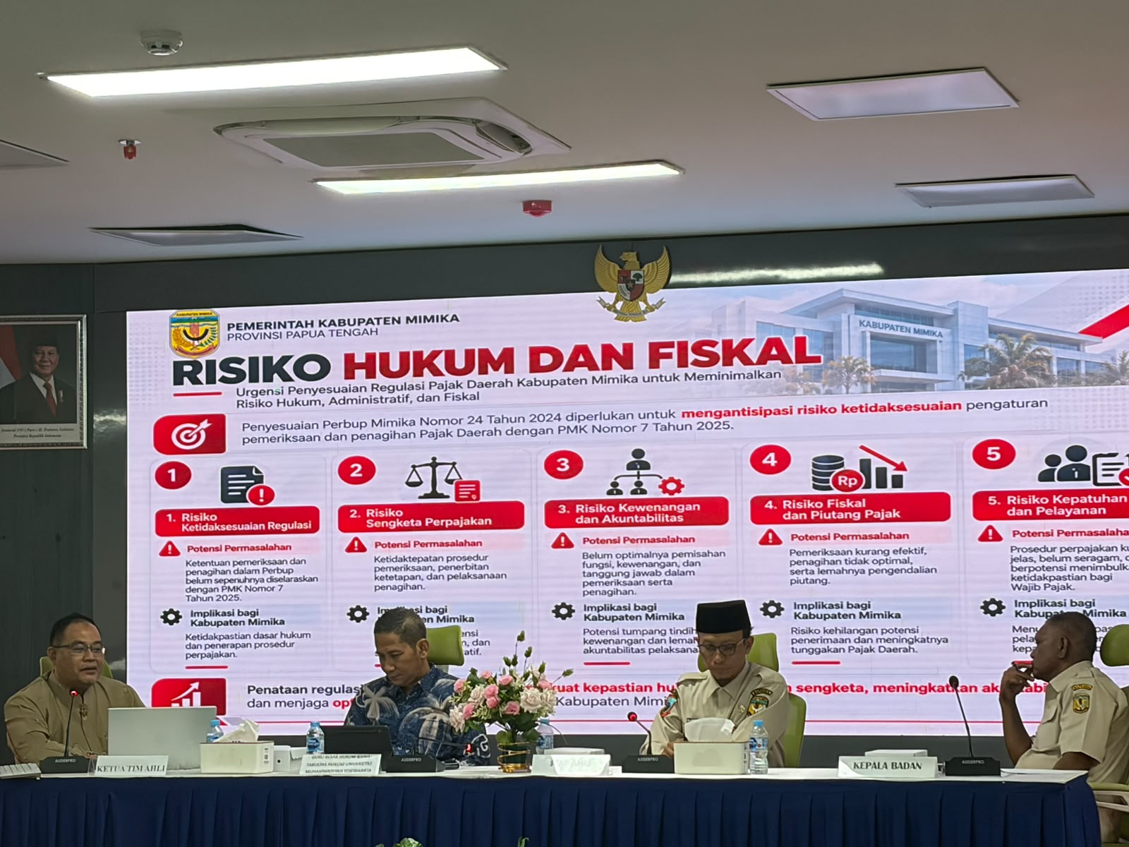 Minimalisir Risiko Hukum dan Fiskal, Bapenda Mimika Bahas Penyesuaian Perbup Pajak dan Retribusi Daerah